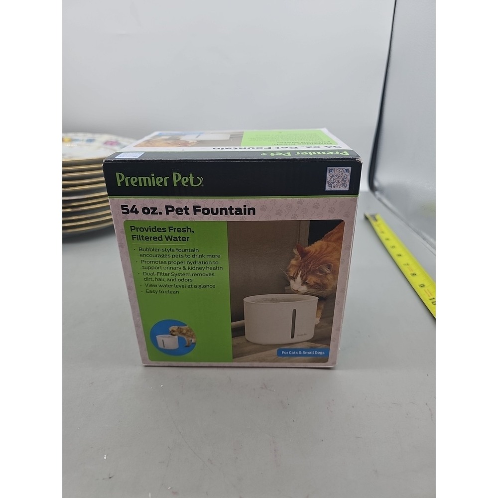 Premier Pet 60 oz. Pet Fountain- Automatic Water‎ Fountain for Cats & Small Dogs